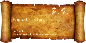 Papszt Ixion névjegykártya
